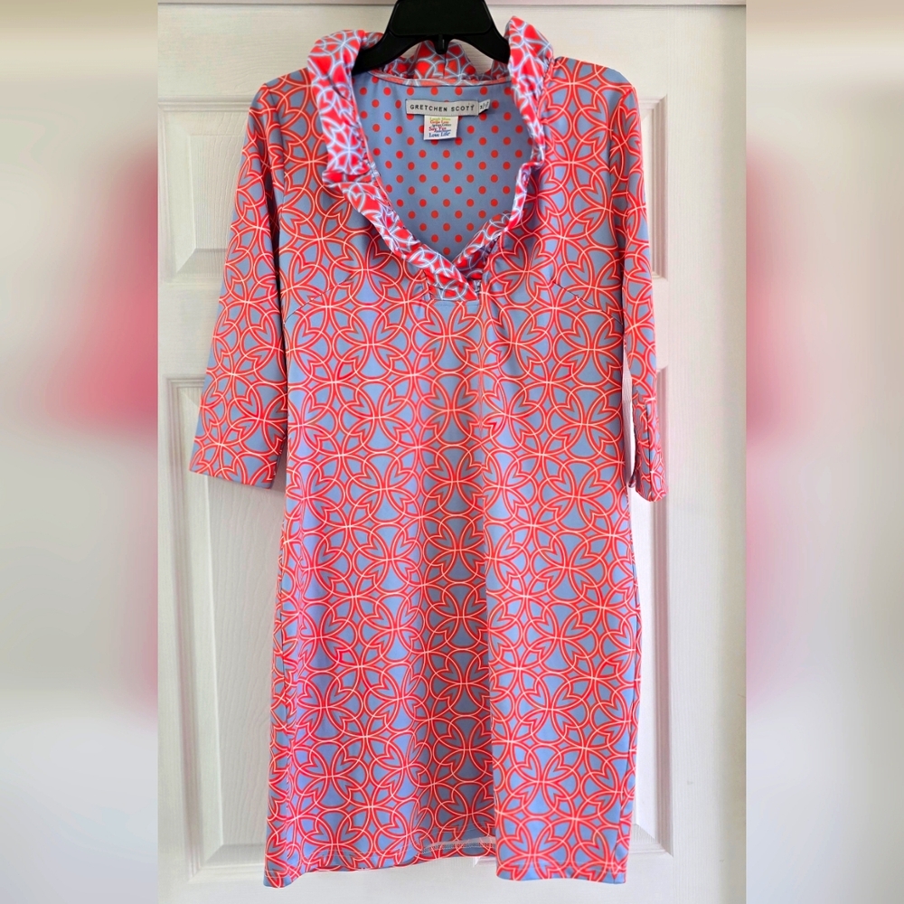 Gretchen Scott Designs Pink and Blue Patterned Dress